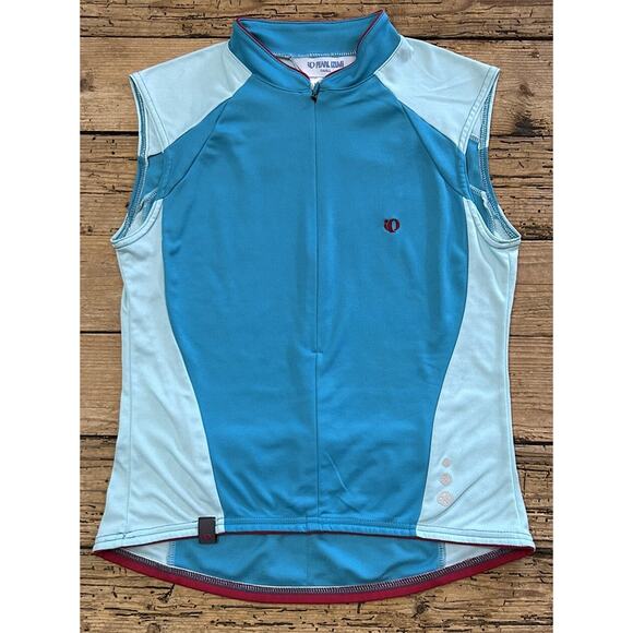 Pearl Izumi Women's Size S Teal/Blue Half Zip Pockets Sleeveless Cycling Jersey - Picture 1 of 11